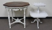 WHITE ENAMEL PAINTED TWO-TIER