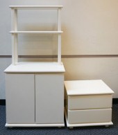 WHITE ENAMEL SMALL DESK AND TW