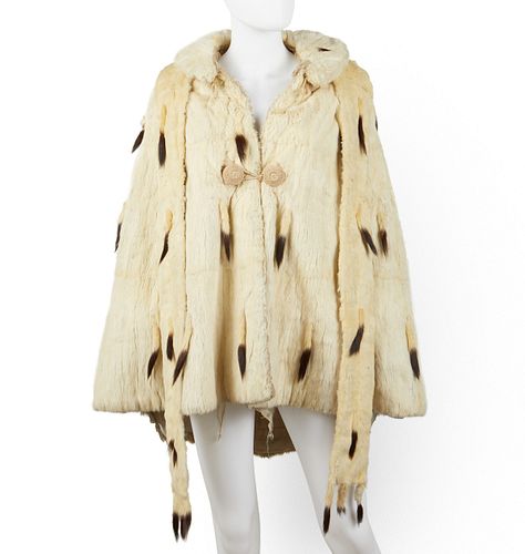 WHITE ERMINE OPERA CAPE W/