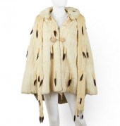 WHITE ERMINE OPERA CAPE W/ BEL