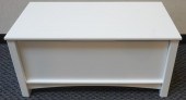 WHITE FORMICA HINGED TOY CHEST