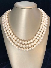 WHITE FRESH WATER PEARL TRIPLE