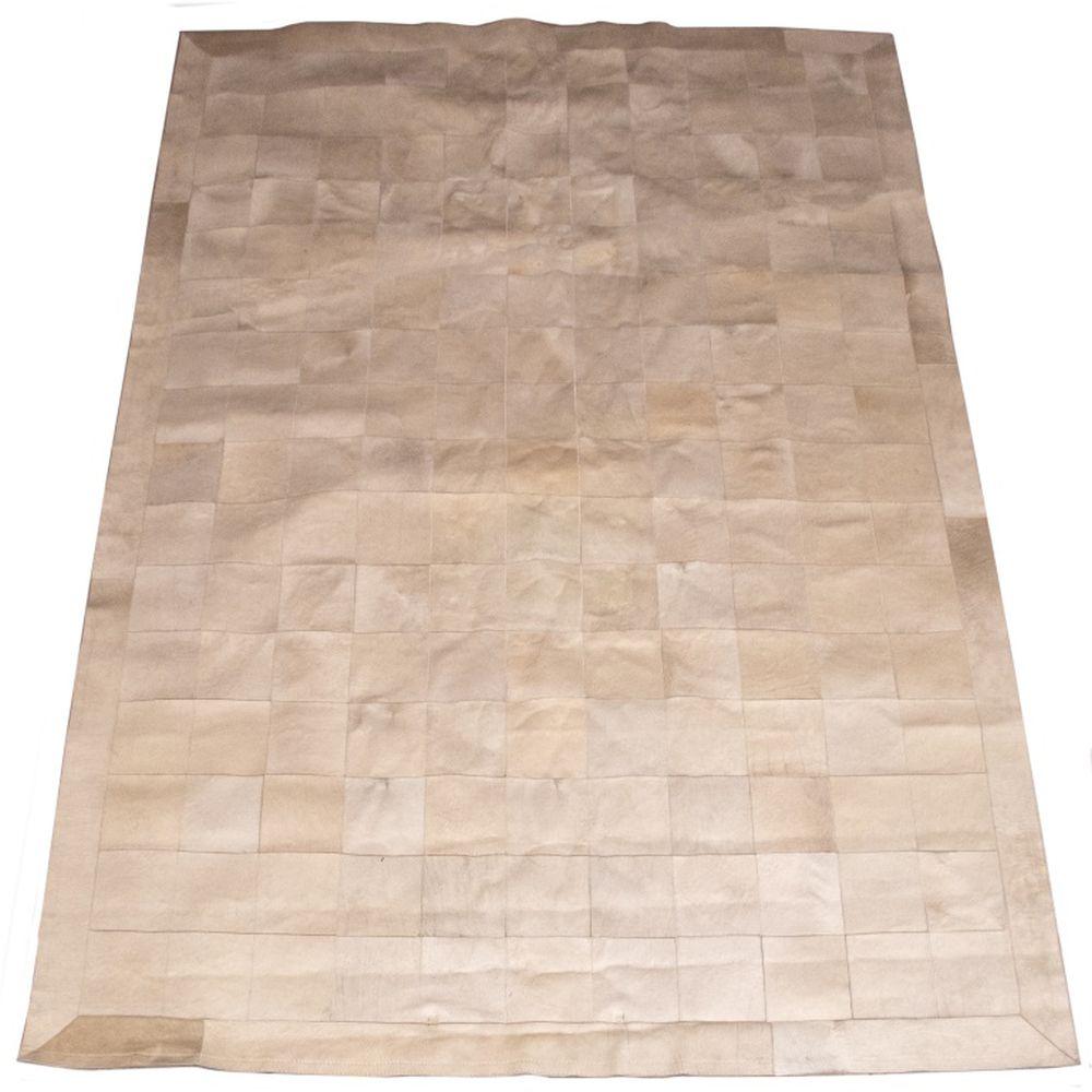 WHITE GEOMETRIC COWHIDE RUG, 13'