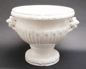 WHITE GLAZED CERAMIC URN FORM