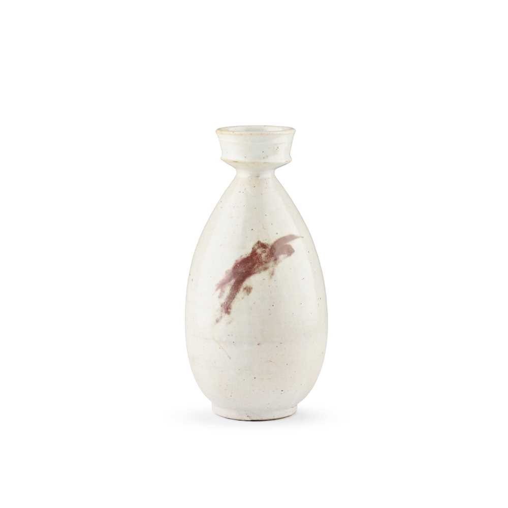 WHITE-GLAZED COPPER-RED-DECORATED