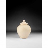 WHITE-GLAZED JAR AND COVER
TAN