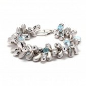 WHITE GOLD AND BLUE TOPAZ BRAC