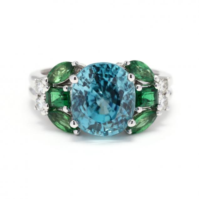 WHITE GOLD AND GEM-SET RING