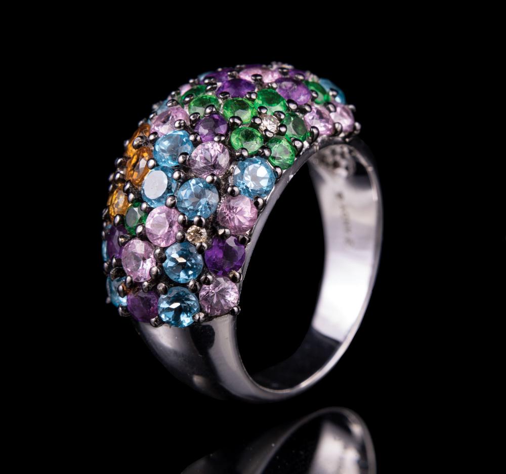 WHITE GOLD AND GEMSET PAVE BAND