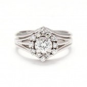 WHITE GOLD DIAMOND RING AND DI