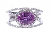 WHITE GOLD, PINK SAPPHIRE AND