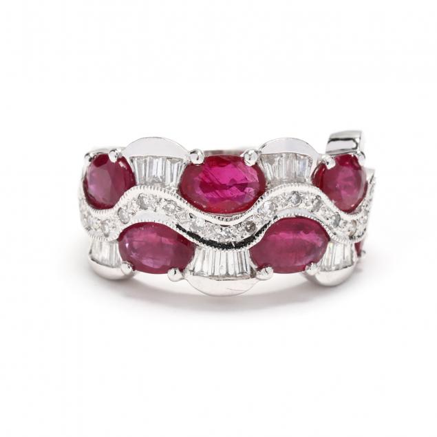 WHITE GOLD, RUBY, AND DIAMOND
