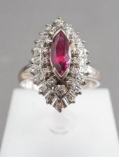 WHITE-GOLD, RUBY AND DIAMOND C