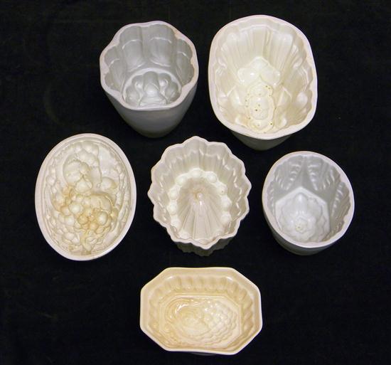 White Ironstone china molds  six