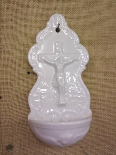 WHITE IRONSTONE WALL PLAQUE. With