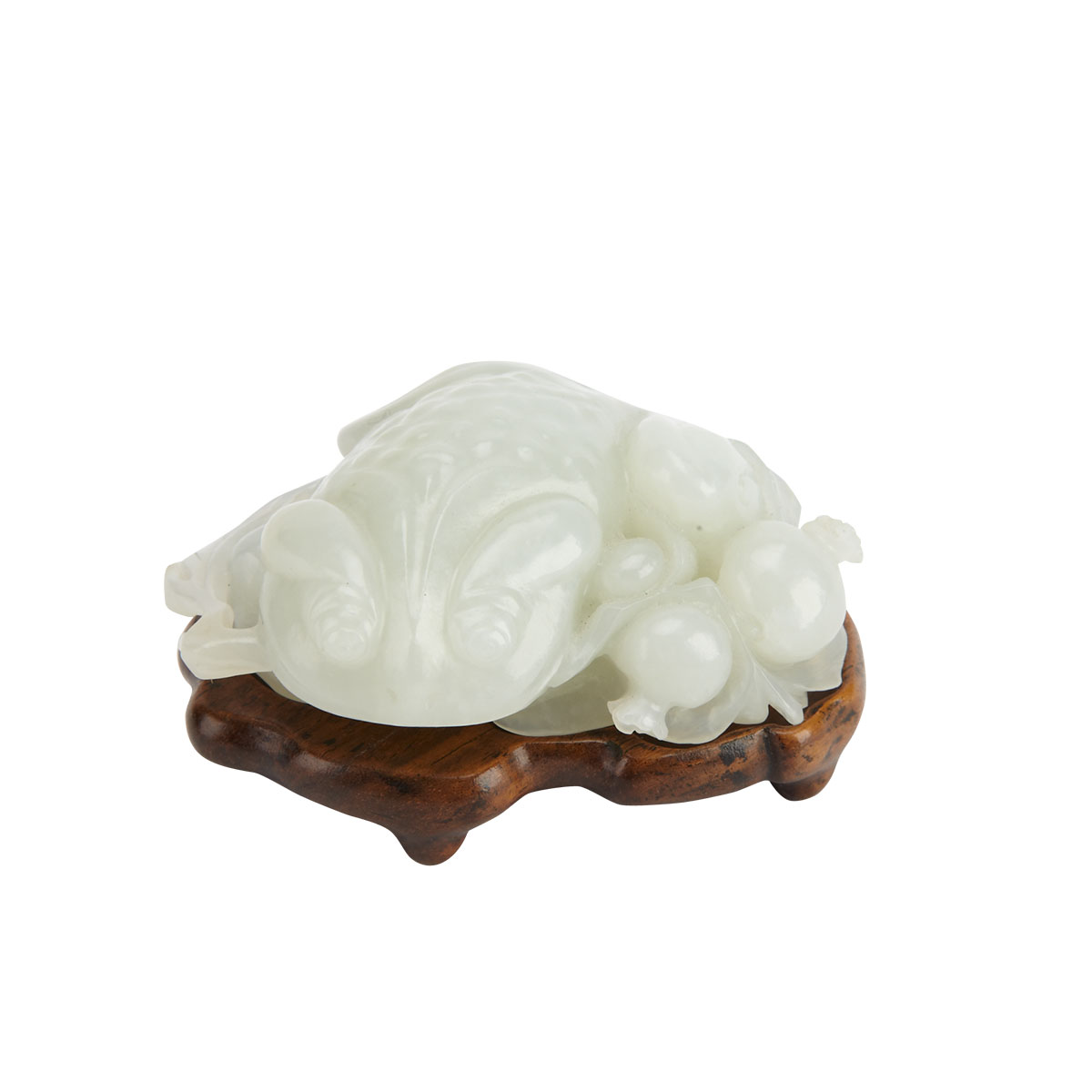White Jade Carving of a Toad