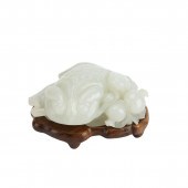 White Jade Carving of a Toad 1