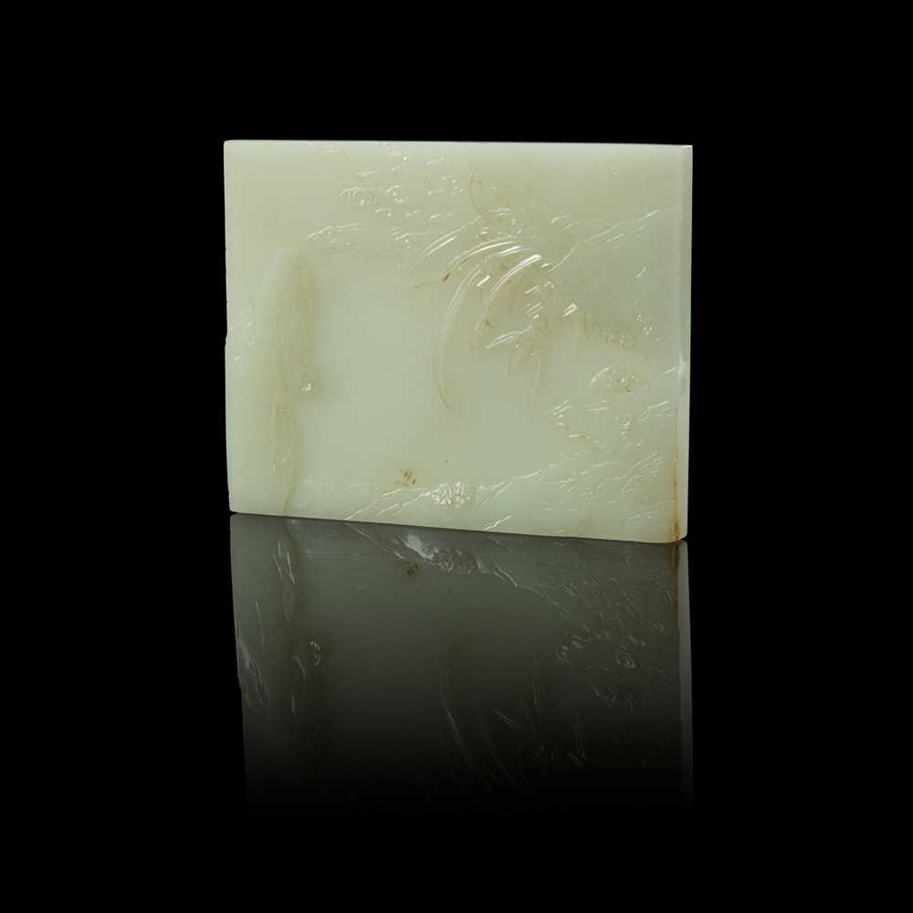 WHITE JADE INSCRIBED 'ORCHID IN
