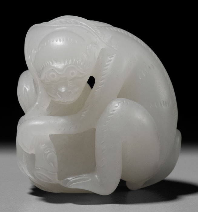 White Jade Monkey Qing Dynasty,