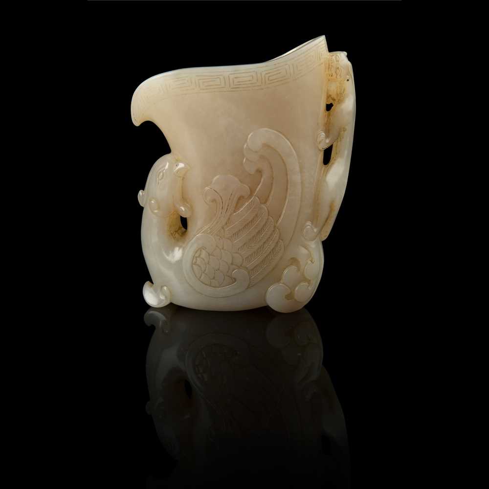 WHITE JADE 'PHOENIX AND CHI DRAGON'
