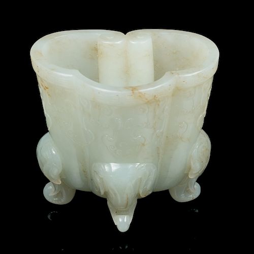 WHITE JADE RUYI-FORM CUP, QINGThe