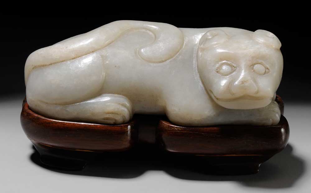 White Jade Tiger Chinese, grayish