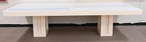 WHITE LACQUERED LARGE TABLE, HAVING