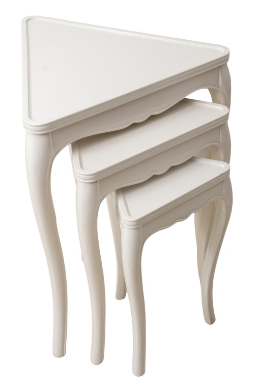 WHITE LACQUERED TRIANGULAR