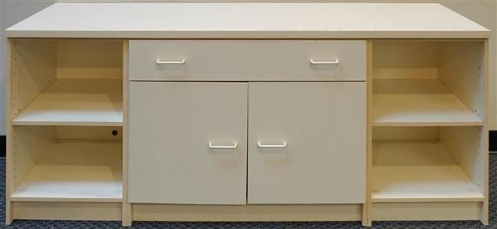 WHITE LAMINATE CREDENZAWhite