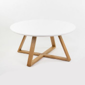 WHITE LAMINATE ROUND TOP COFFE