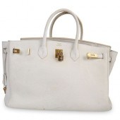 WHITE LARGE HERMES STYLE BIRKI