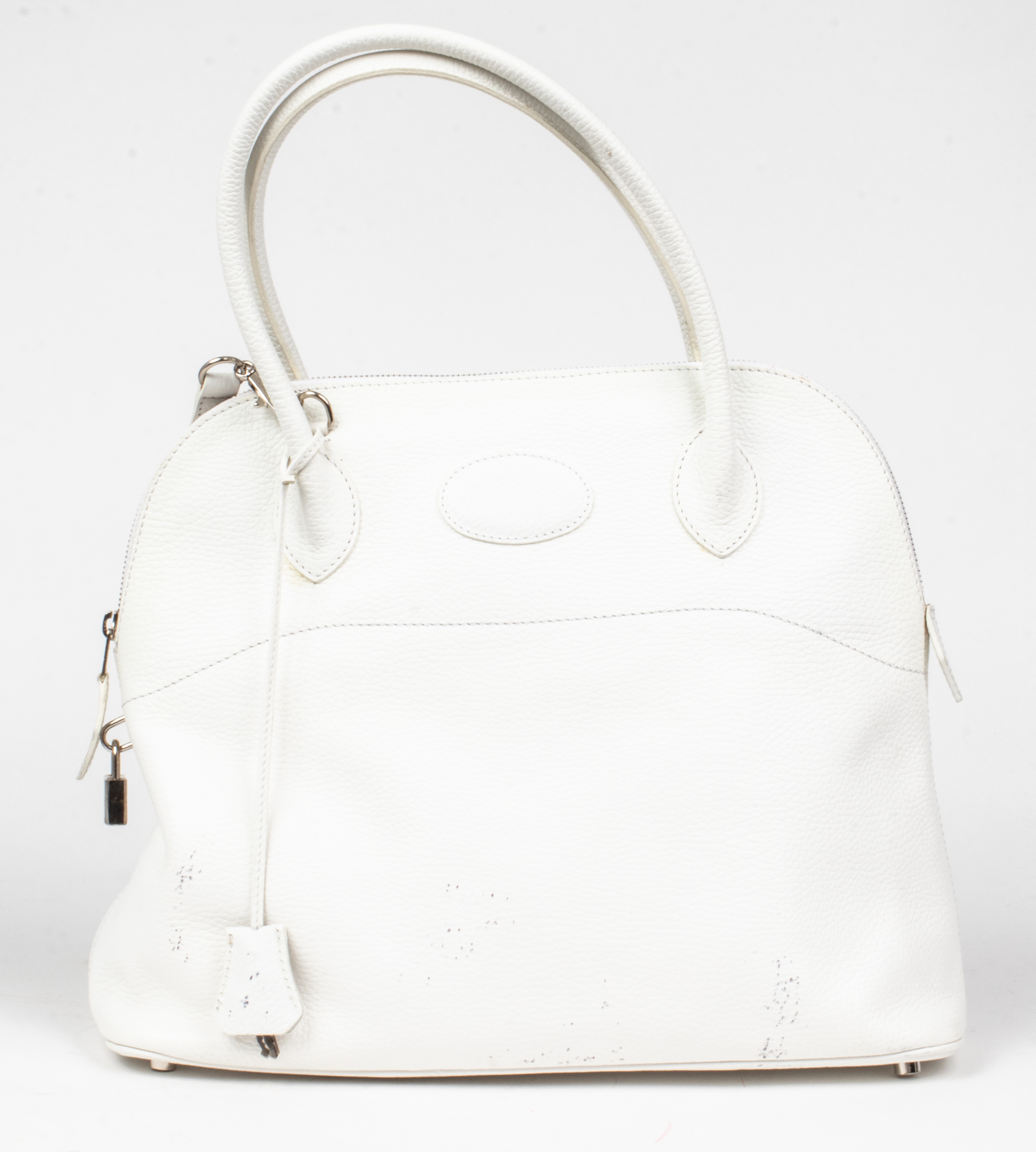 WHITE LEATHER 35CM HANDBAG White