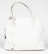 WHITE LEATHER 35CM HANDBAG Whi