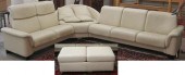 WHITE LEATHER RECLINING SECTIO