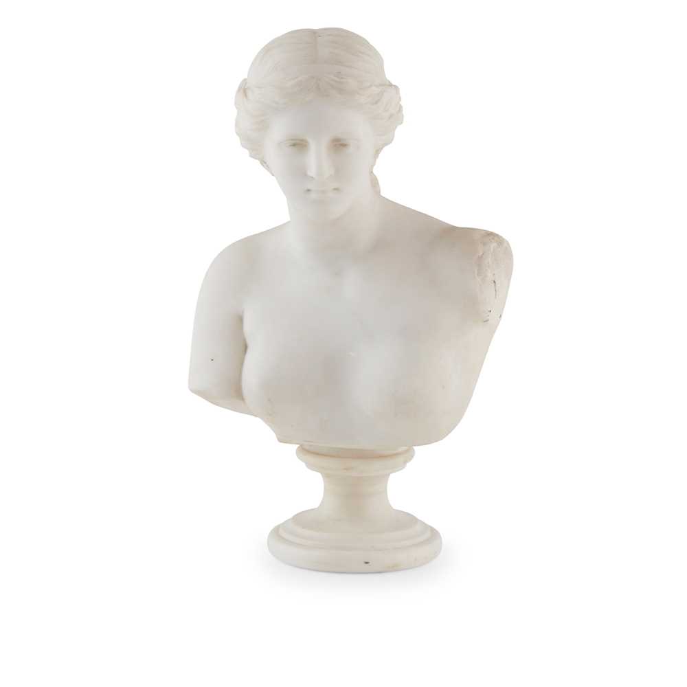 WHITE MARBLE BUST OF THE VENUS DE