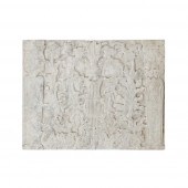 WHITE MARBLE CARVED RELIEF PAN
