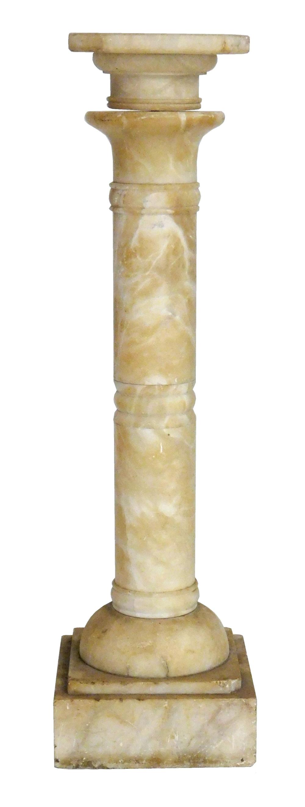 WHITE MARBLE COLUMN, 19TH C.,