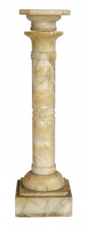 WHITE MARBLE COLUMN, 19TH C.,