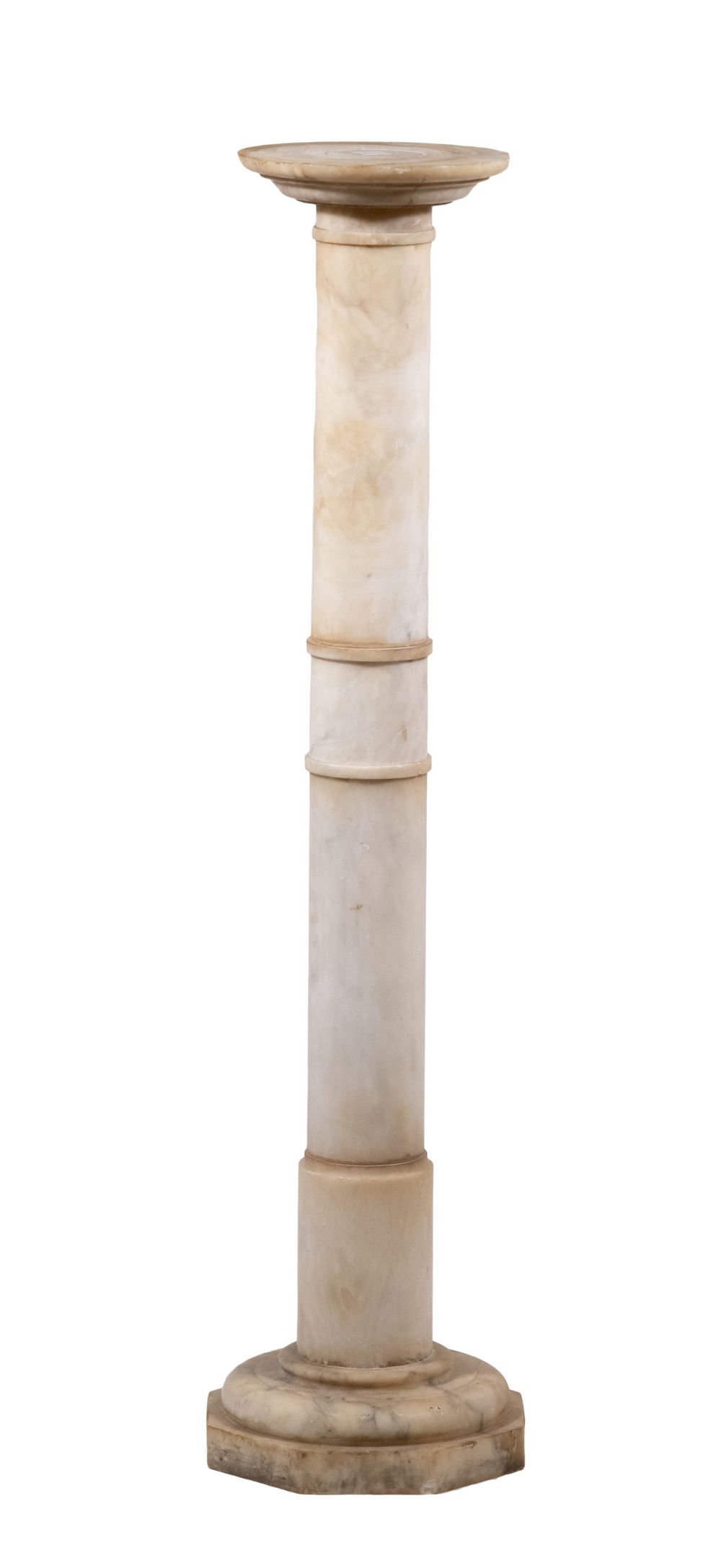 WHITE MARBLE DISPLAY PEDESTAL,