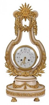 WHITE MARBLE GILT BRONZE MOUNT