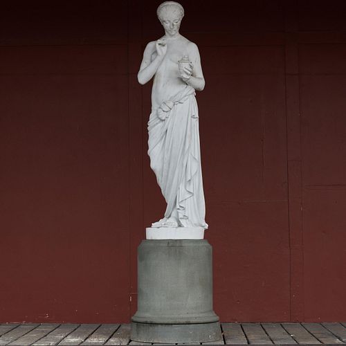 WHITE MARBLE MODEL OF PANDORA,