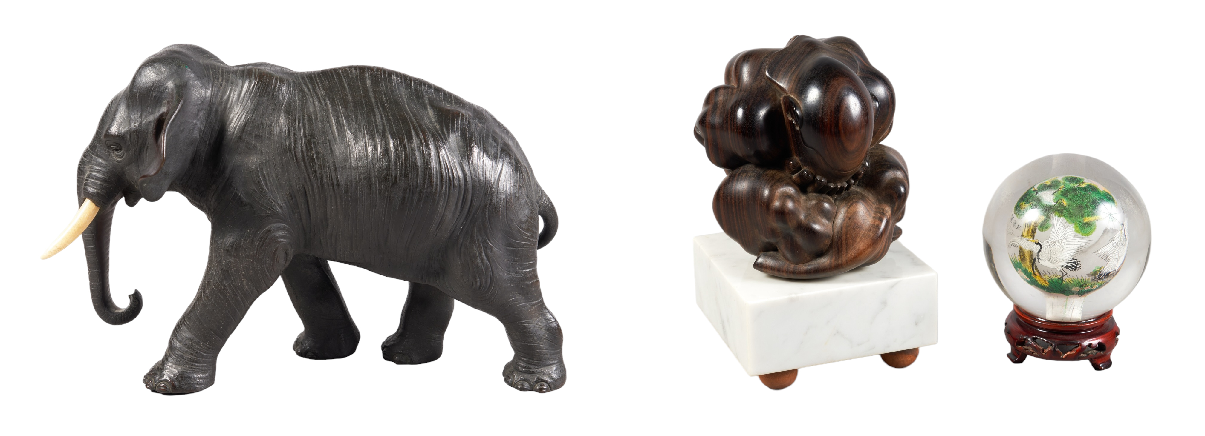 White Metal Patinated Elephant
