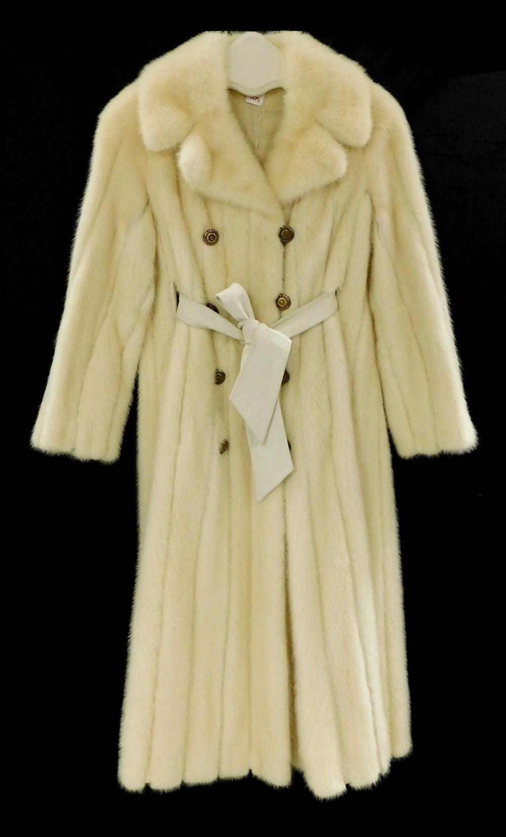 WHITE MINK AND BELTED LEATHER