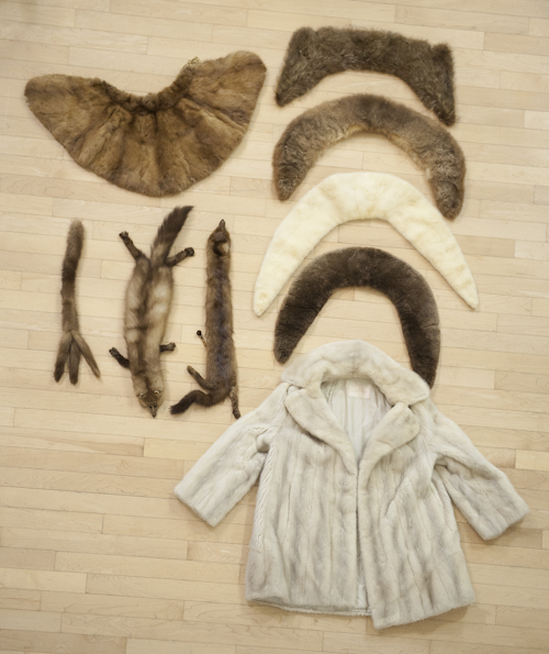 White mink coat together with