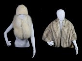WHITE MINK STOLE, FUR COLLAR A