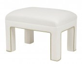 WHITE MODERN LINEN UPHOLSTERED