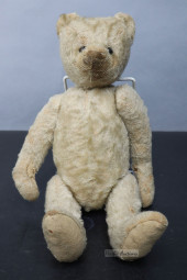 WHITE MOHAIR TEDDY BEAR, 13",