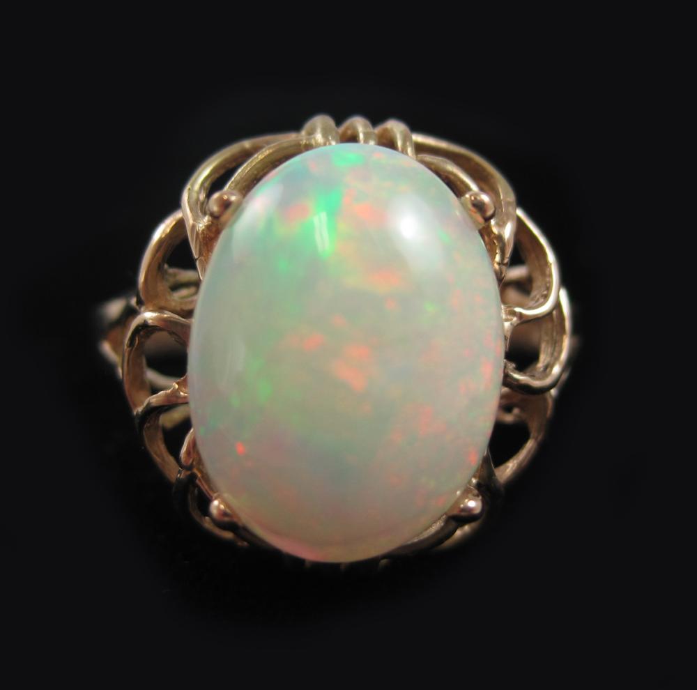 WHITE OPAL AND FOURTEEN KARAT