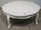 WHITE PAINTED AND MARBLE TOP F