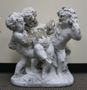 WHITE PAINTED CAST CEMENT FIGU